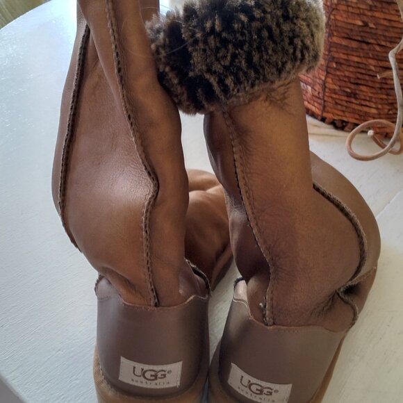 Uggs Shoes - Uggs, metallic bronze tall boots, size 9, good condition